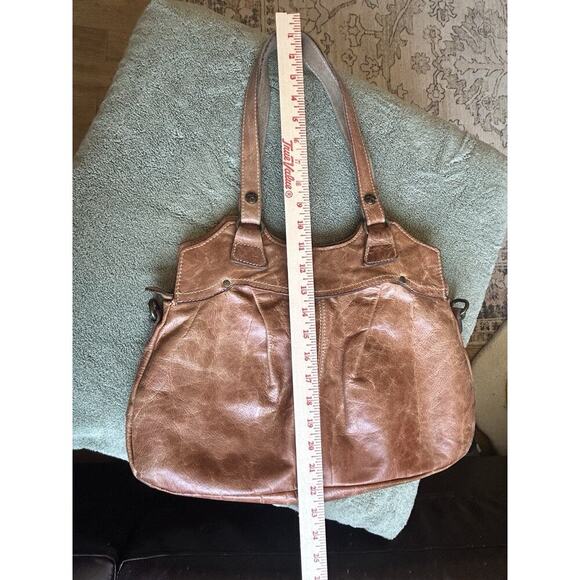 PATRICIA NASH Napoli Shoulder Bag Pleated Tan Leather Purse Hand Bag Preloved - Picture 5 of 16